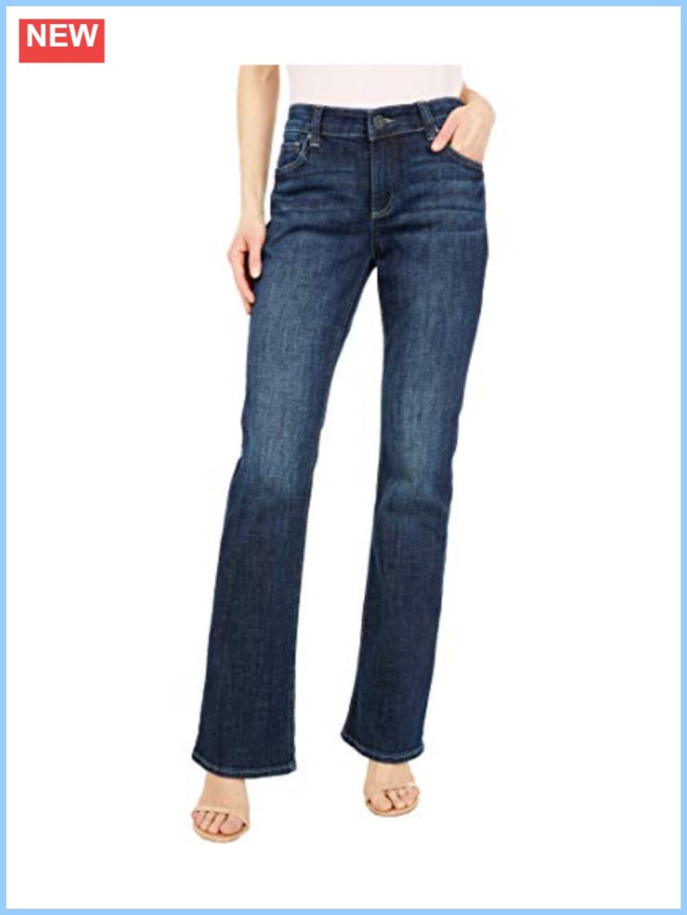 High Rise Bootcut Jeans Fitted Five Pocket Whiskering